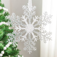 HKM-666131 Acrylic Transparent Snowflake Ornaments for Christmas Tree and Home Decor, Set of Three Sizes