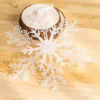 HKM-666131 Acrylic Transparent Snowflake Ornaments for Christmas Tree and Home Decor, Set of Three Sizes