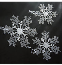 HKM-666131 Acrylic Transparent Snowflake Ornaments for Christmas Tree and Home Decor, Set of Three Sizes