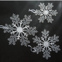 HKM-666131 Acrylic Transparent Snowflake Ornaments for Christmas Tree and Home Decor, Set of Three Sizes