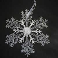 HKM-666131 Acrylic Transparent Snowflake Ornaments for Christmas Tree and Home Decor, Set of Three Sizes