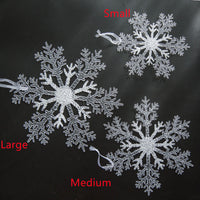 HKM-666131 Acrylic Transparent Snowflake Ornaments for Christmas Tree and Home Decor, Set of Three Sizes