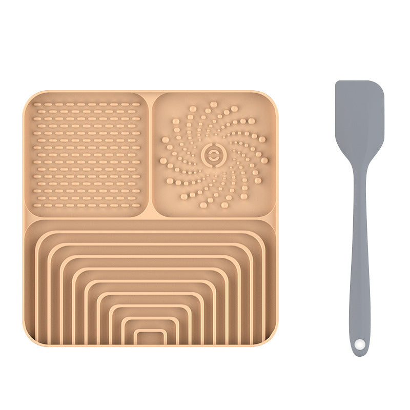 HKM-666131 Slow Food Mat For Dogs And Cats, Anti-choking Pad With Suction Cup, Square, Silicone, For Licking