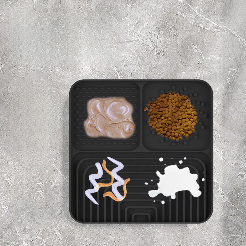 HKM-666131 Slow Food Mat For Dogs And Cats, Anti-choking Pad With Suction Cup, Square, Silicone, For Licking