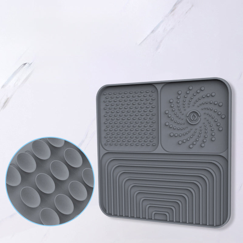 HKM-666131 Slow Food Mat For Dogs And Cats, Anti-choking Pad With Suction Cup, Square, Silicone, For Licking