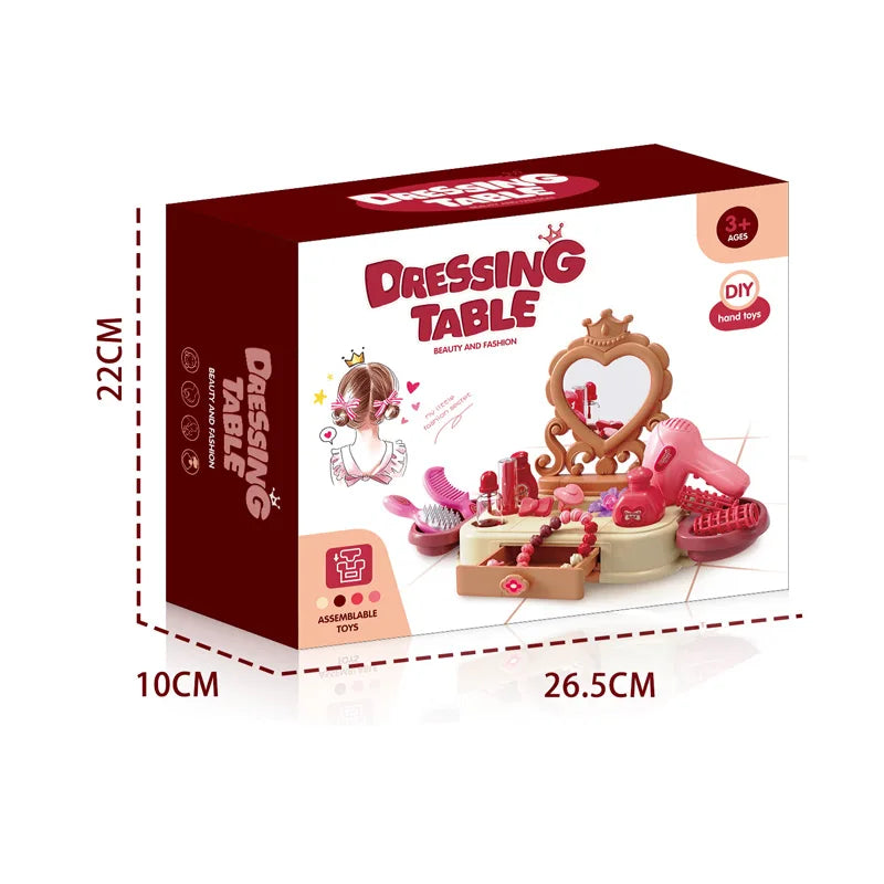 KTX-666195 58-Piece Kids Makeup Set with Beads - Pretend Play for Ages 5-7, EN71 Certified, Boxed Fun