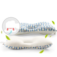 HKM-666195 Newborn Anti-Deviation Head-Shaped Pillow with Cotton Front and Breathable Mesh Back
