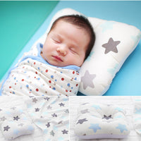 HKM-666195 Newborn Anti-Deviation Head-Shaped Pillow with Cotton Front and Breathable Mesh Back