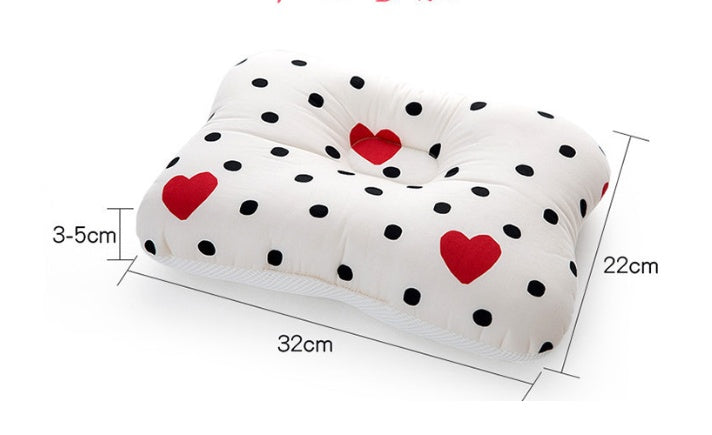 HKM-666195 Newborn Anti-Deviation Head-Shaped Pillow with Cotton Front and Breathable Mesh Back