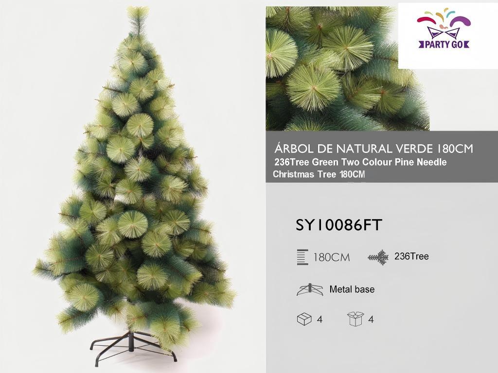 HKM-666323 Slim Pine Needle Christmas Tree - Green, 150CM, 180CM, 210CM - Reusable and Space-Saving Design