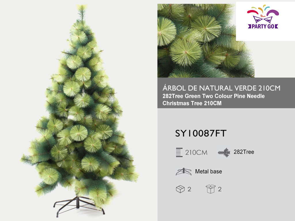 HKM-666323 Slim Pine Needle Christmas Tree - Green, 150CM, 180CM, 210CM - Reusable and Space-Saving Design