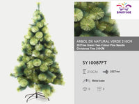 HKM-666323 Slim Pine Needle Christmas Tree - Green, 150CM, 180CM, 210CM - Reusable and Space-Saving Design