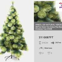 HKM-666323 Slim Pine Needle Christmas Tree - Green, 150CM, 180CM, 210CM - Reusable and Space-Saving Design