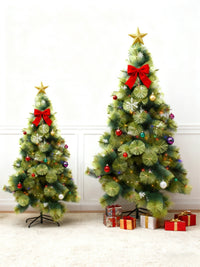 HKM-666323 Slim Pine Needle Christmas Tree - Green, 150CM, 180CM, 210CM - Reusable and Space-Saving Design