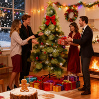 HKM-666323 Slim Pine Needle Christmas Tree - Green, 150CM, 180CM, 210CM - Reusable and Space-Saving Design