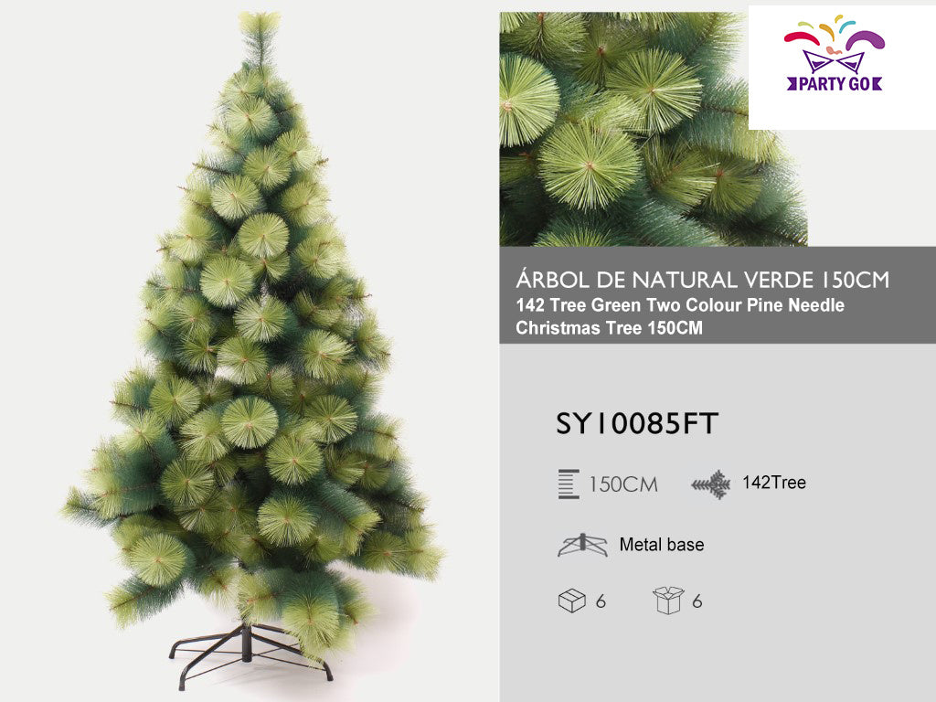 HKM-666323 Slim Pine Needle Christmas Tree - Green, 150CM, 180CM, 210CM - Reusable and Space-Saving Design