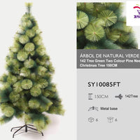 HKM-666323 Slim Pine Needle Christmas Tree - Green, 150CM, 180CM, 210CM - Reusable and Space-Saving Design
