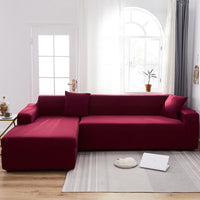 HKM-666579 Elastic Non-Slip Milk Silk Sofa Cover in Solid Colors - Full Coverage for Modular Sofas