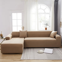 HKM-666579 Elastic Non-Slip Milk Silk Sofa Cover in Solid Colors - Full Coverage for Modular Sofas
