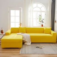 HKM-666579 Elastic Non-Slip Milk Silk Sofa Cover in Solid Colors - Full Coverage for Modular Sofas