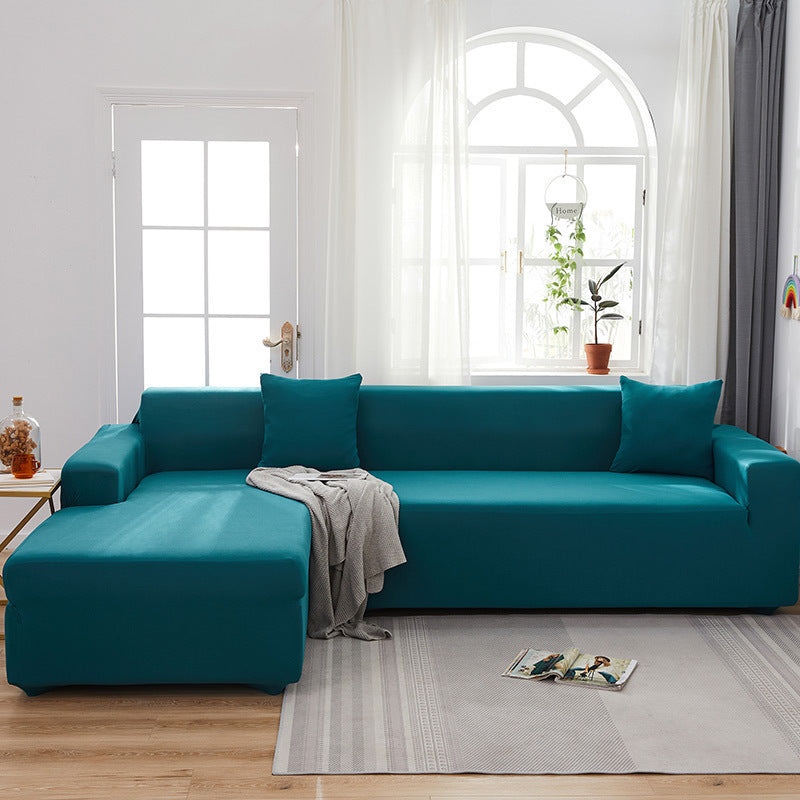 HKM-666579 Elastic Non-Slip Milk Silk Sofa Cover in Solid Colors - Full Coverage for Modular Sofas