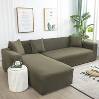 HKM-666579 Elastic Non-Slip Milk Silk Sofa Cover in Solid Colors - Full Coverage for Modular Sofas