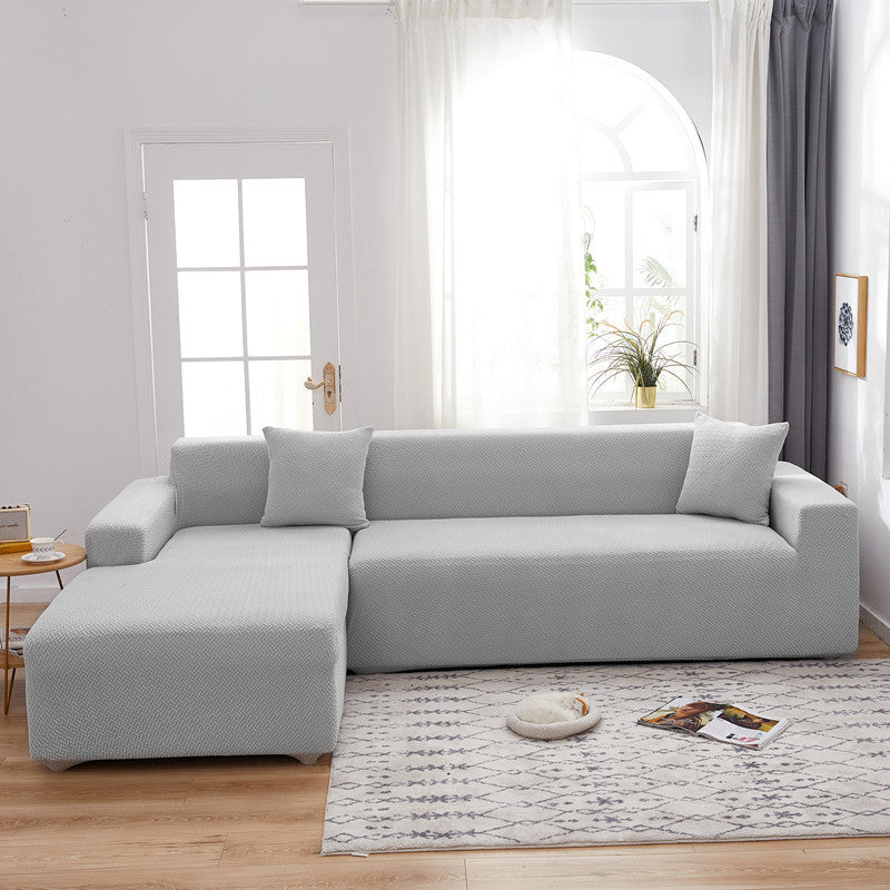 HKM-666579 Elastic Non-Slip Milk Silk Sofa Cover in Solid Colors - Full Coverage for Modular Sofas