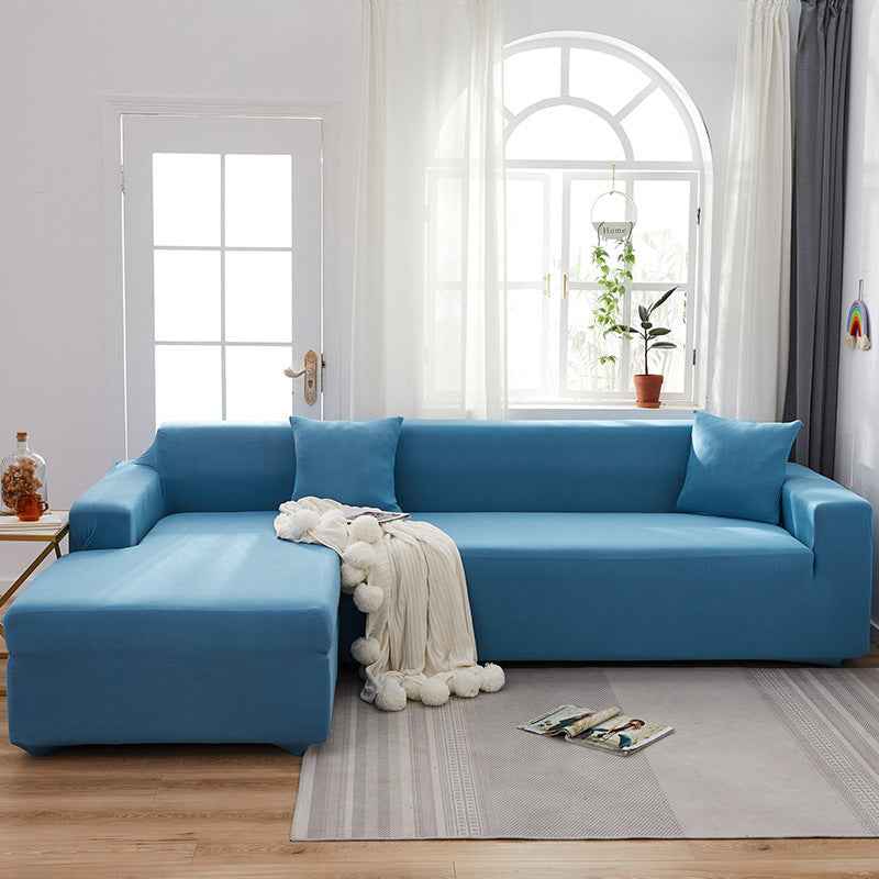 HKM-666579 Elastic Non-Slip Milk Silk Sofa Cover in Solid Colors - Full Coverage for Modular Sofas