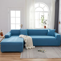 HKM-666579 Elastic Non-Slip Milk Silk Sofa Cover in Solid Colors - Full Coverage for Modular Sofas