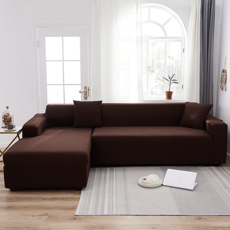 HKM-666579 Elastic Non-Slip Milk Silk Sofa Cover in Solid Colors - Full Coverage for Modular Sofas