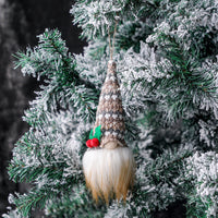 HKM-666643 Luminous Knitted Tree Pendant Doll - Handmade Cloth and Wool Decoration