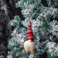 HKM-666643 Luminous Knitted Tree Pendant Doll - Handmade Cloth and Wool Decoration