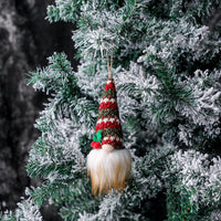 HKM-666643 Luminous Knitted Tree Pendant Doll - Handmade Cloth and Wool Decoration