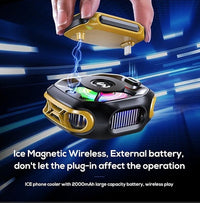 HKM-666771 Compact Smartphone Cooling Fan for Mobile Gaming – High-Efficiency Semiconductor Radiator with USB-C Charging and Secure Clamp Fit