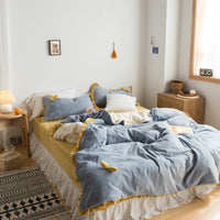 HKM-666835 Cozy Lamb Wool Multifunctional Thickened Quilt Cover Set for Warmth