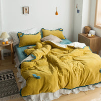 HKM-666835 Cozy Lamb Wool Multifunctional Thickened Quilt Cover Set for Warmth
