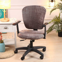 HKM-666899 Computer Office Chair Cover Set - Stretch Cotton Fabric with Retro Patterns for Office and Home Use