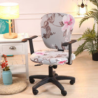 HKM-666899 Computer Office Chair Cover Set - Stretch Cotton Fabric with Retro Patterns for Office and Home Use