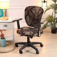 HKM-666899 Computer Office Chair Cover Set - Stretch Cotton Fabric with Retro Patterns for Office and Home Use