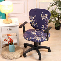 HKM-666899 Computer Office Chair Cover Set - Stretch Cotton Fabric with Retro Patterns for Office and Home Use