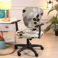 HKM-666899 Computer Office Chair Cover Set - Stretch Cotton Fabric with Retro Patterns for Office and Home Use