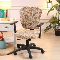 HKM-666899 Computer Office Chair Cover Set - Stretch Cotton Fabric with Retro Patterns for Office and Home Use