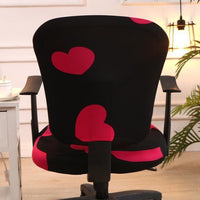 HKM-666899 Computer Office Chair Cover Set - Stretch Cotton Fabric with Retro Patterns for Office and Home Use