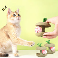 HKM-666963 Catnip Toy with Bell for Cats - Safe, Edible, and Great for Chasing and Teeth Cleaning - Green Wheat Flour and Catnip Design