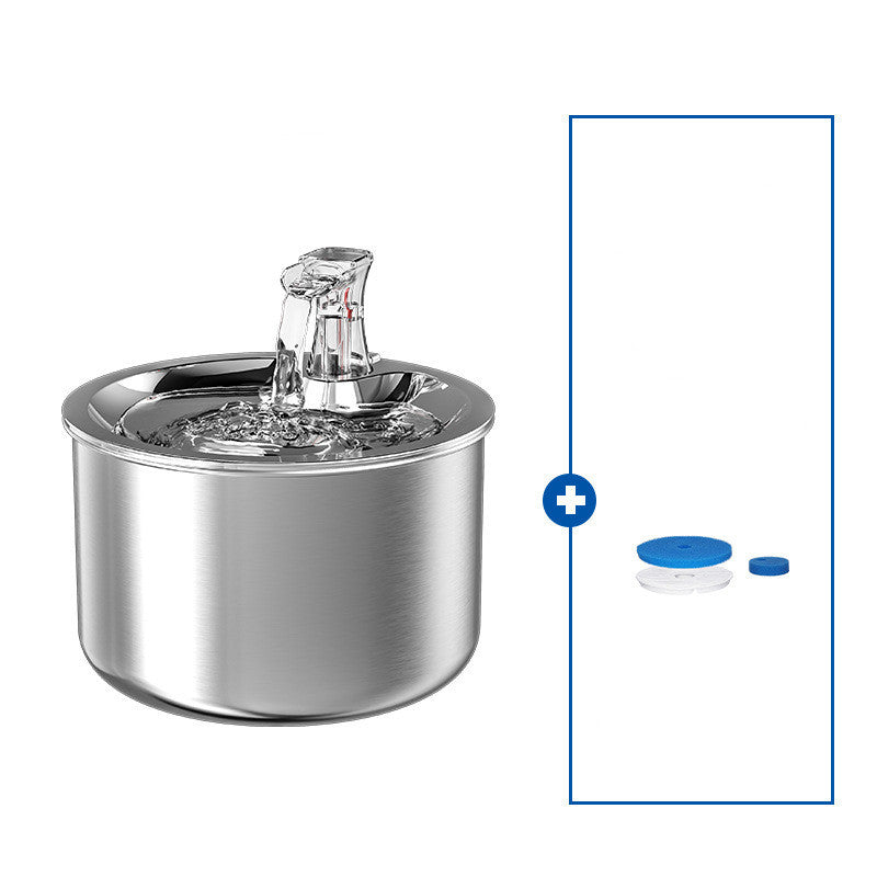 HKM-667027 Stainless Steel Automatic Cat Water Dispenser with Filter and Sensor