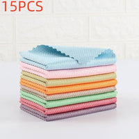 HKM-667091 Bamboo Fiber Absorbent Kitchen Towels - Fish Scale Rag Seamless Design, Various Pack Sizes Available