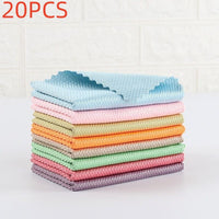 HKM-667091 Bamboo Fiber Absorbent Kitchen Towels - Fish Scale Rag Seamless Design, Various Pack Sizes Available