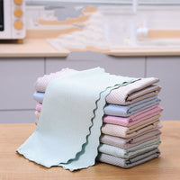 HKM-667091 Bamboo Fiber Absorbent Kitchen Towels - Fish Scale Rag Seamless Design, Various Pack Sizes Available