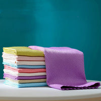 HKM-667091 Bamboo Fiber Absorbent Kitchen Towels - Fish Scale Rag Seamless Design, Various Pack Sizes Available