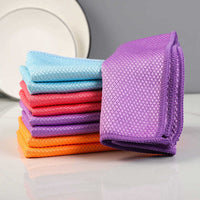 HKM-667091 Bamboo Fiber Absorbent Kitchen Towels - Fish Scale Rag Seamless Design, Various Pack Sizes Available